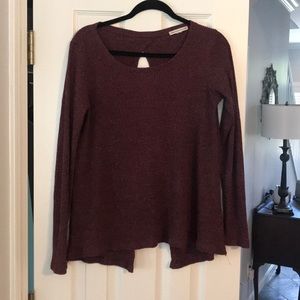 AE maroon cutout long sleeve tee